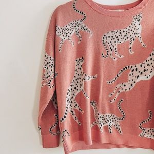 Coral Leopard Sweater